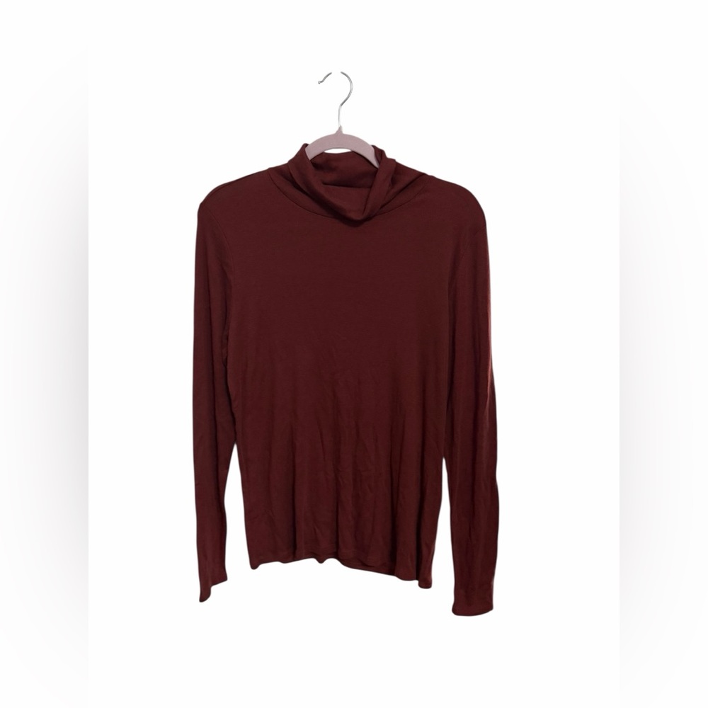 Eileen Fisher Turtleneck Top Redwood Sz XXS Organic Cotton Lyocell Soft Knit NWT - Picture 5 of 7
